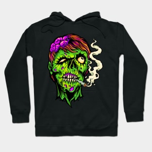 Brains and Weed - Happy Halloweed Trippy Zombie Hoodie